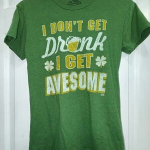 Green Graphic Tee with Fun Slogan